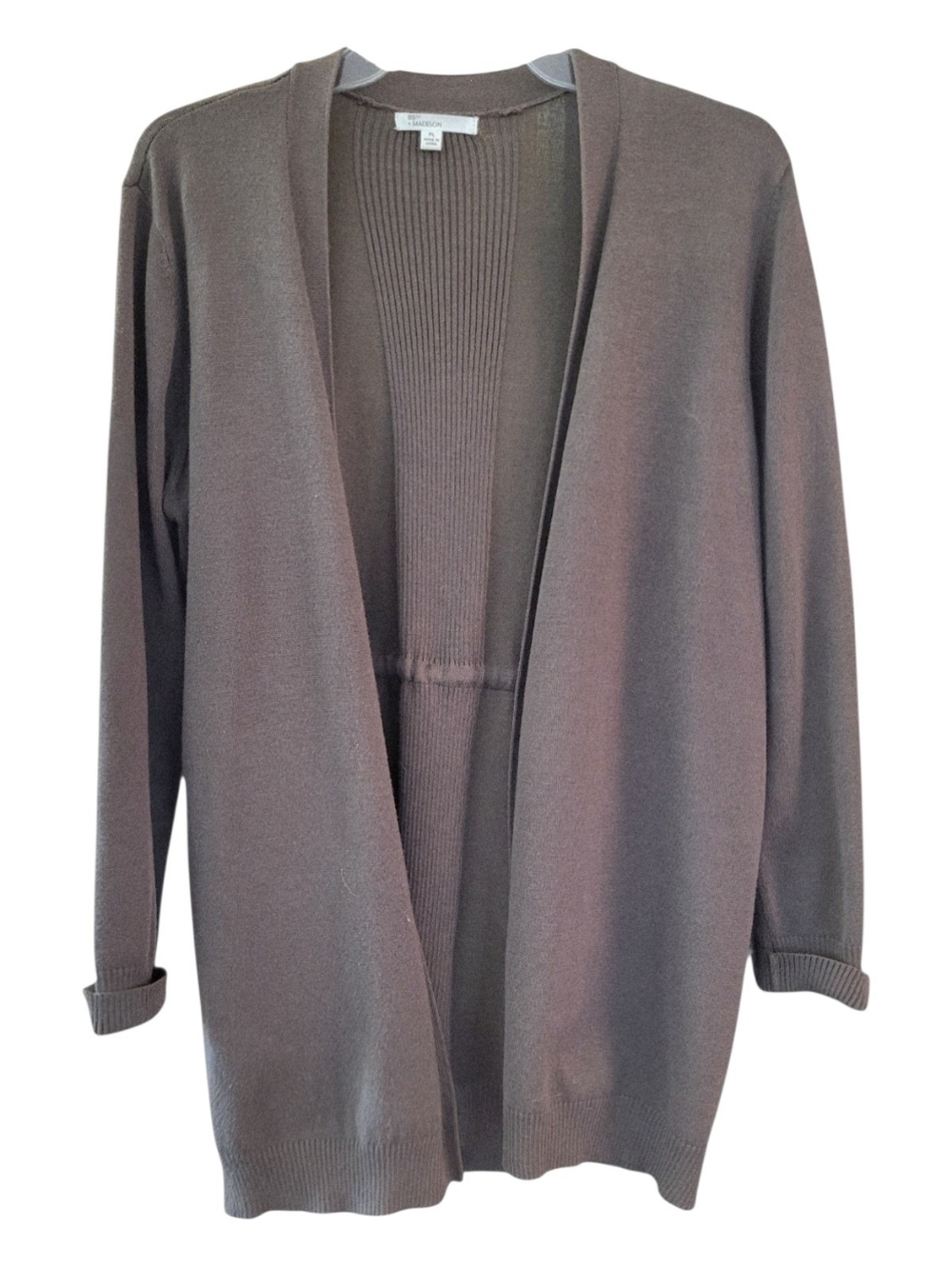 89th & Madison Olive Green Petite Open-Front Cardigan - Size PL